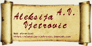 Aleksija Vjetrović vizit kartica